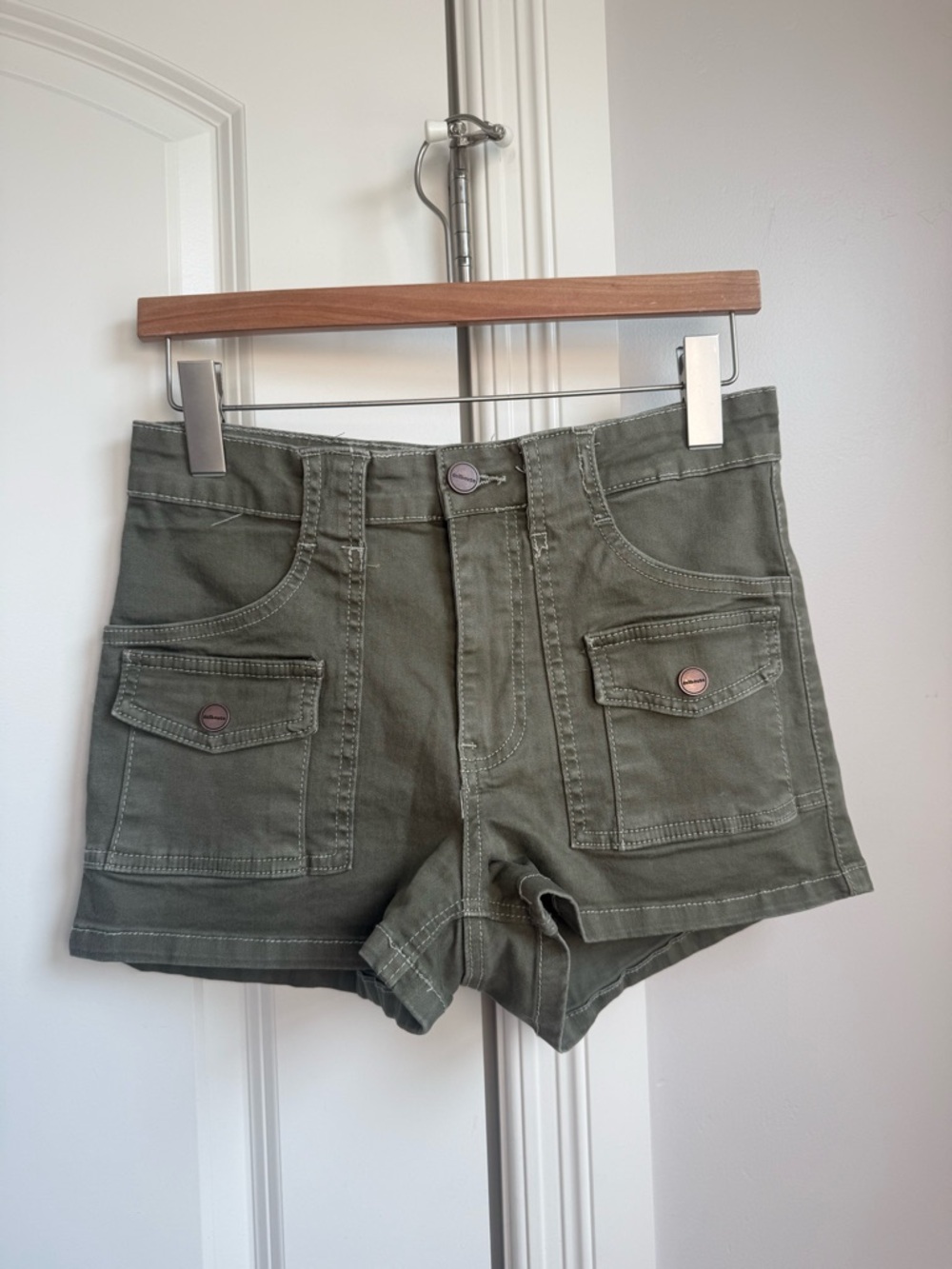Dollhouse Olive Green Cargo Pocket Utility Shorts